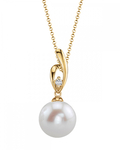 Anhänger „Lois“ aus 14-karätigem Gold mit Süßwasserperle und Diamanten
