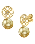 Faye-Ohrringe mit goldener Südseeperle und Diamanten