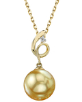 Anhänger „Golden Pearl & Diamond Symphony“ aus 14 Karat Gold