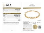 Halskette aus goldenen, runden Südseeperlen (13–16 mm) – GIA-zertifiziert – Modellbild