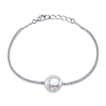 Armband mit weißen Süßwasser-Barockperlen für den Juni