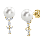 Kiara-Ohrringe mit weißer Südseeperle und Diamanten