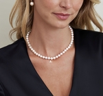 7.5-8.0mm Japanese Akoya White Pearl Necklace - AA+ Quality - Secondary Image