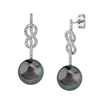 Levana Infinity-Ohrringe mit tahitischen Südseeperlen und Diamanten