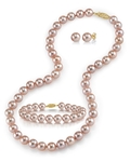 6,5–7,0 mm rosa Süßwasserperlen-Halskette, Armband und Ohrringe – drittes Bild