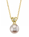 Anhänger mit rosa Süßwasserperle und Diamanten