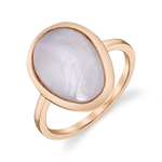 Rosa Raya-Ring aus kultiviertem Perlmutt