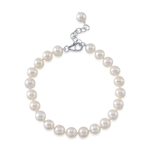 Verstellbares Armband mit weißen Süßwasserperlen (7,5–8,5 mm)