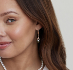 10-11mm Tahitian South Sea Pearl Olive Drop Earrings - Model Image