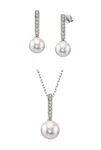Akoya-Perlen-Anhänger und Ohrringe mit Diamanten