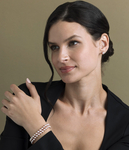 Armband mit 6,5–7 mm großen rosa Süßwasser-Doppelperlen – AAA-Qualität – Zweites Bild