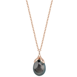 10–11 mm Tahiti-Südseeperle, rosévergoldeter Olivenanhänger