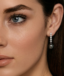 Ohrringe mit tahitischen Südseeperlen und Diamanten – Modellbild