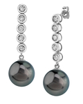 Ohrringe mit tahitischen Südseeperlen und Diamanten