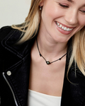 Tahitian Baroque Pearl Leather Adjustable Necklace - Various Sizes - Model Image