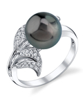 Eva-Ring mit tahitischer Südseeperle und Diamanten