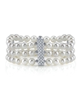 Japanisches Akoya-Armband mit drei Perlen und Diamanten – Zweites Bild