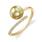 Valentina-Ring mit goldener Südseeperle und Diamanten