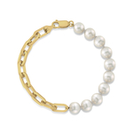 7 mm weißes Süßwasser-Scarlett-Perlenarmband mit Kette – Drittes Bild