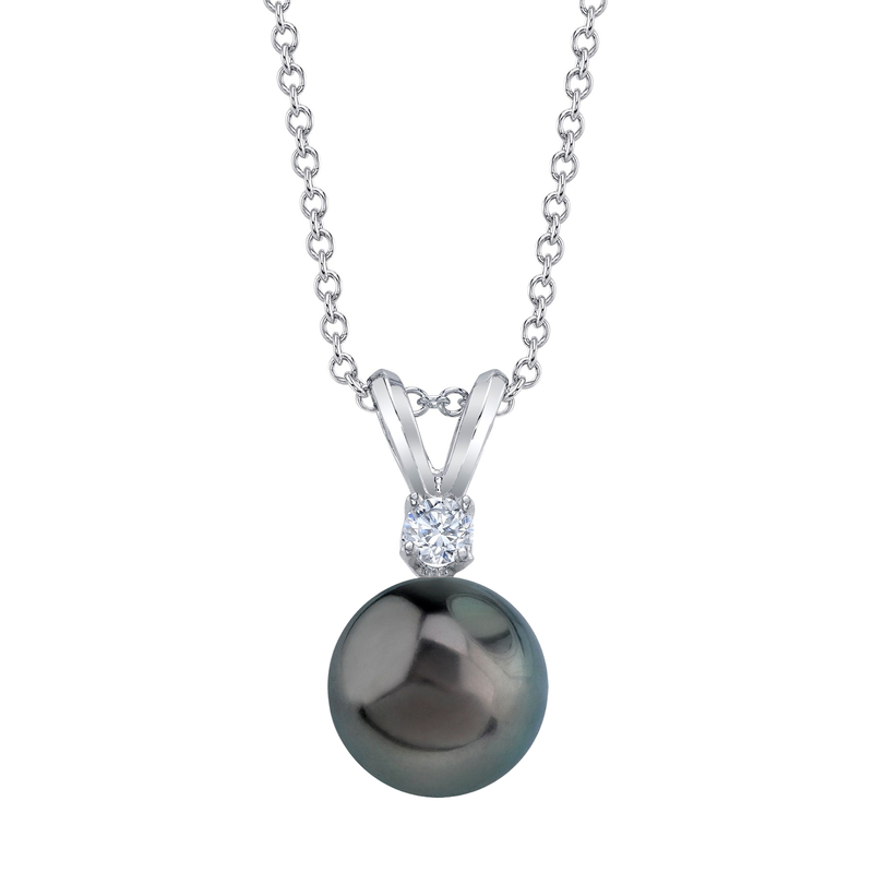 18K Tahitian South Sea Pearl & Diamond Classic Pendant