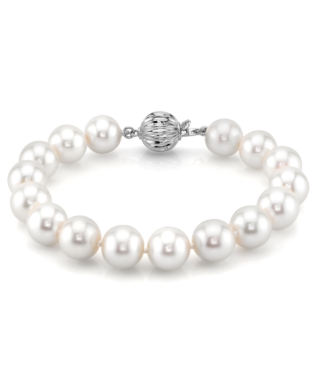 Armband aus weißen Süßwasserperlen, 9,5–10,5 mm – AAA-Qualität