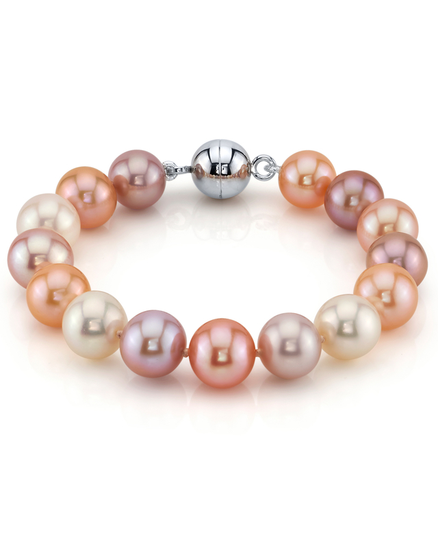 Armband aus mehrfarbigen Süßwasserperlen, 11–12 mm – AAA-Qualität