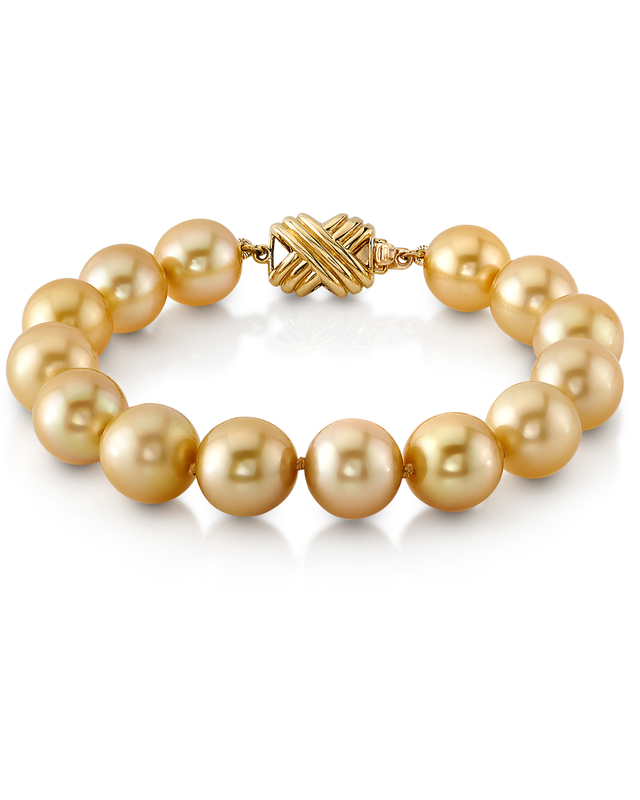 Armband mit goldenen Südseeperlen, 10–11 mm