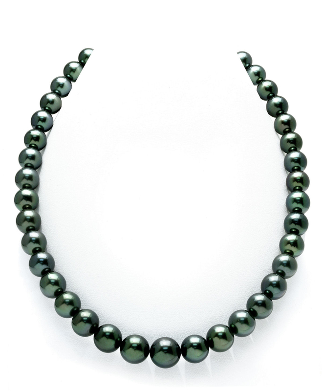 10–12 mm Tahiti-Südseeperlen-Halskette – AAAA-Qualität
