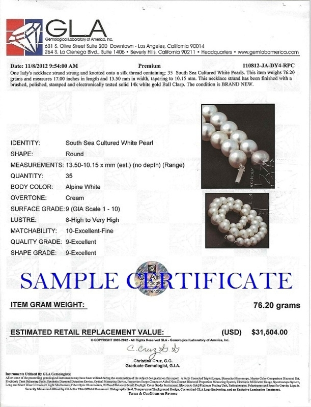 Halskette aus weißen Südseeperlen, 10–13 mm – AAAA-Qualität – Zweites Bild