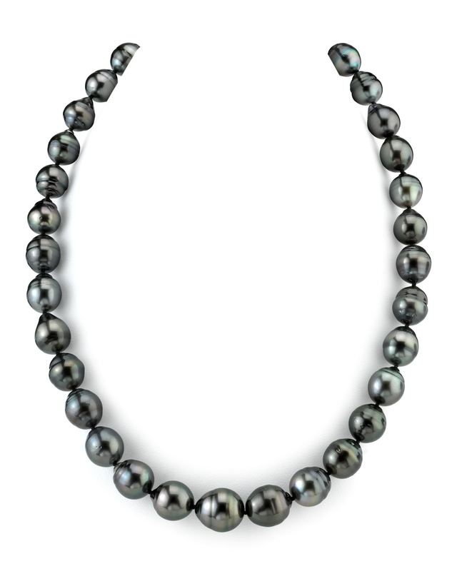10–12 mm Tahiti-Südsee-Barockperlen-Halskette