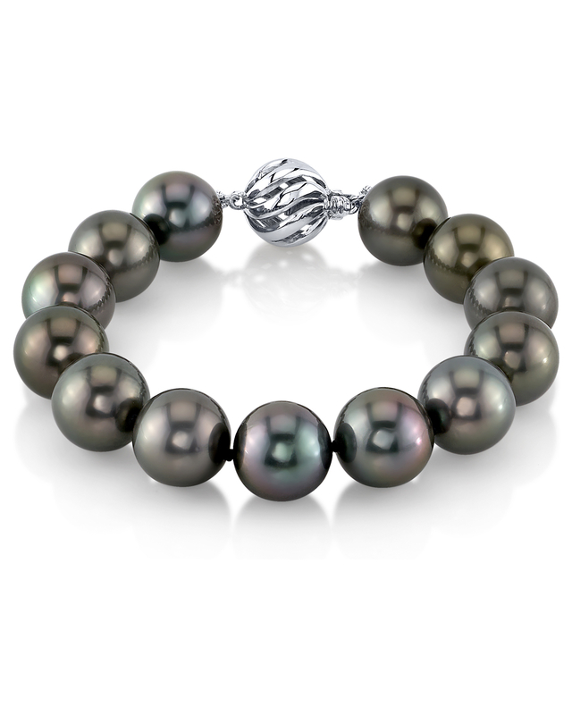 Armband aus 11–12 mm großen Tahiti-Südseeperlen – AAAA-Qualität