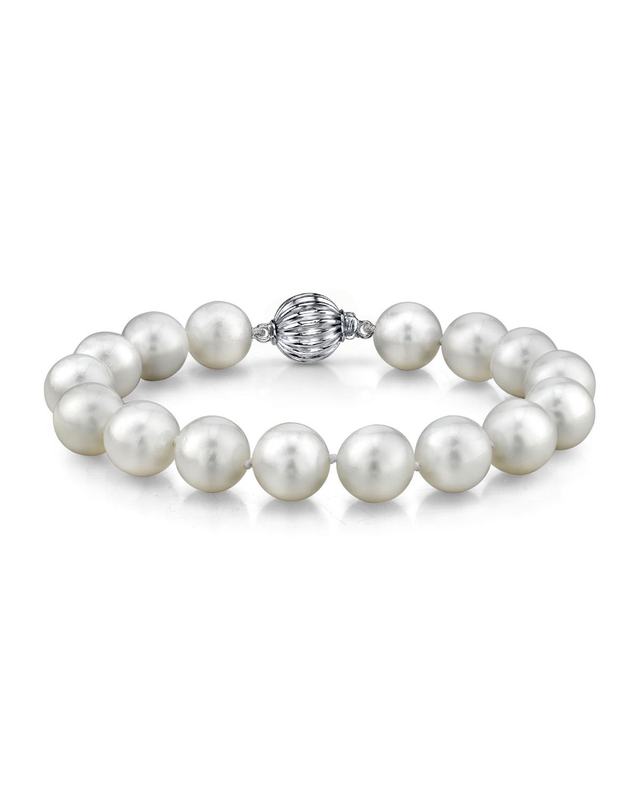 Armband aus weißen Südseeperlen, 11–12 mm