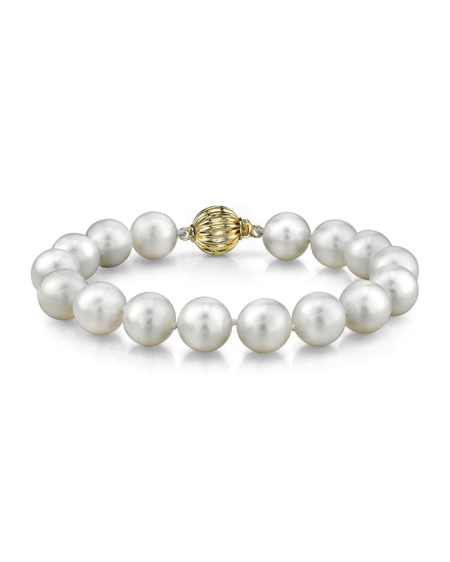 Armband aus weißen Südseeperlen, 11–12 mm – Modellbild