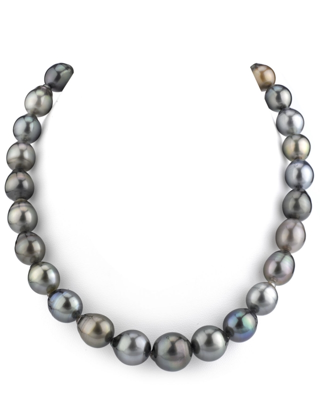 11-13mm Tahitian South Sea Multicolor Drop - Shape Pearl Necklace