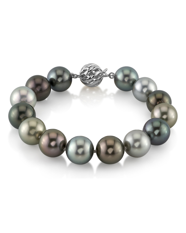 11-12mm Tahitian South Sea Multicolor Pearl Bracelet - AAAA Quality