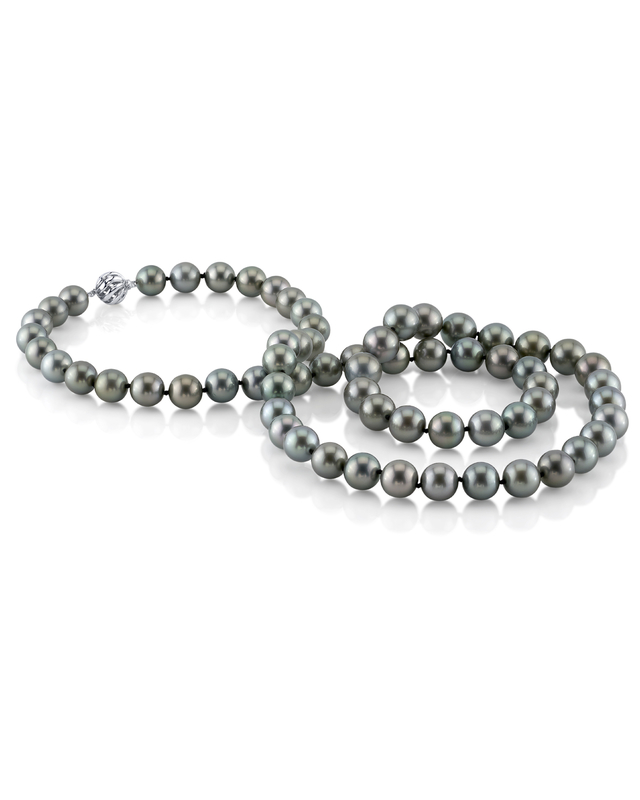 Opera Length 12-13mm Green Tahitian South Sea Pearl Necklace - AAAA Quality