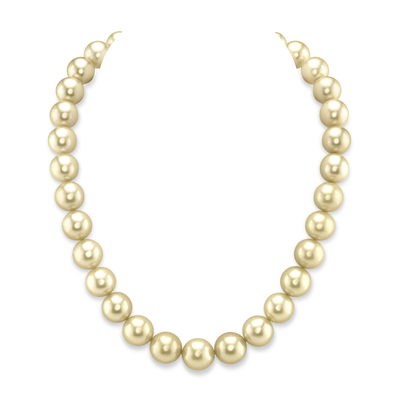 12–14 mm Champagnerfarbene Südseeperlenkette – AAAA-Qualität