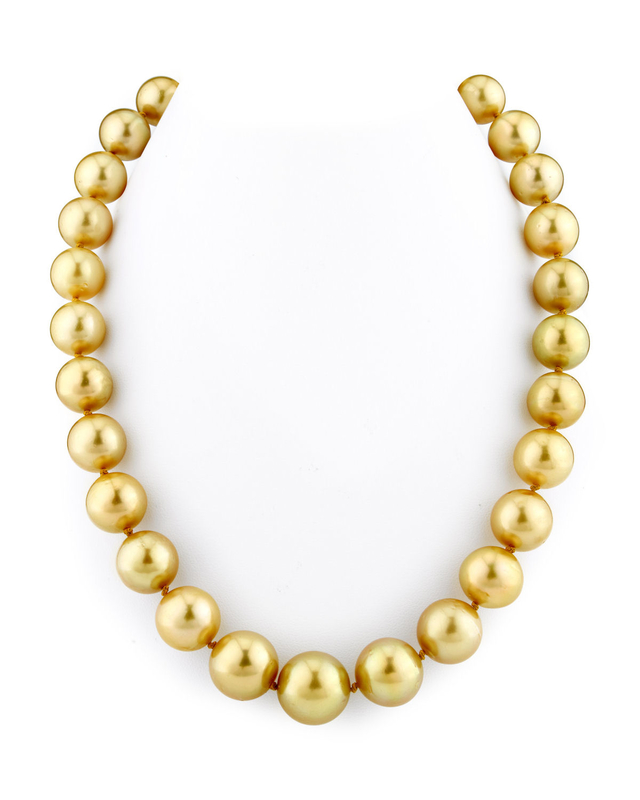 12–14 mm goldene Südseeperlenkette – AAA-Qualität