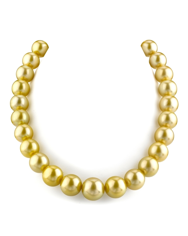 13–15 mm goldene Südseeperlenkette – AAA-Qualität