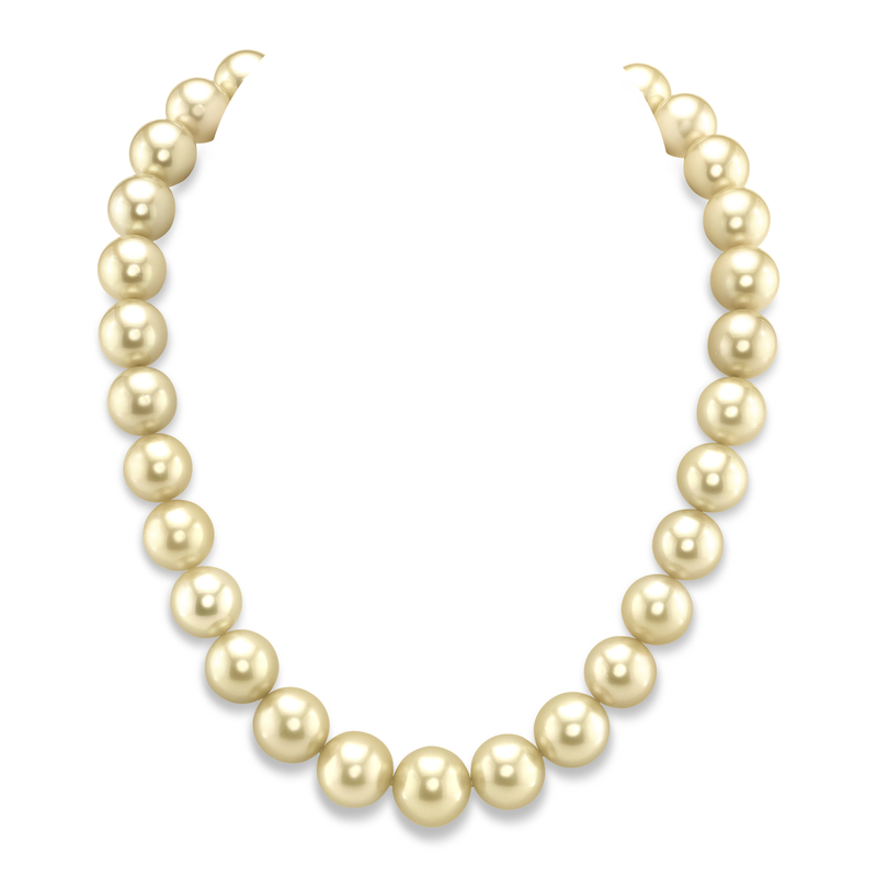 13–15 mm Champagnerfarbene Südseeperlenkette – AAAA-Qualität