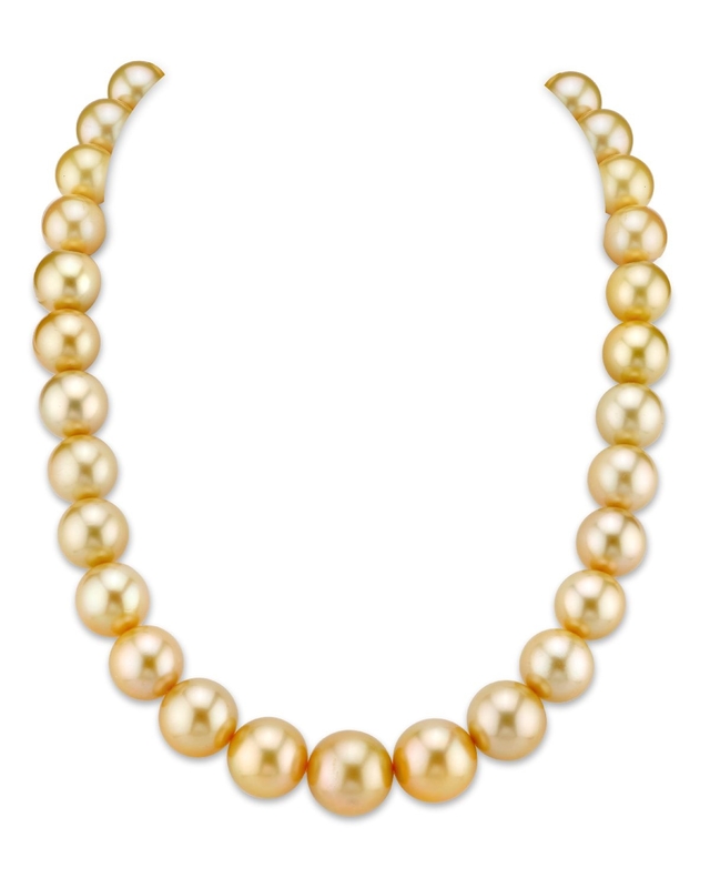 13–16 mm goldene runde Südseeperlenkette – GIA-zertifiziert