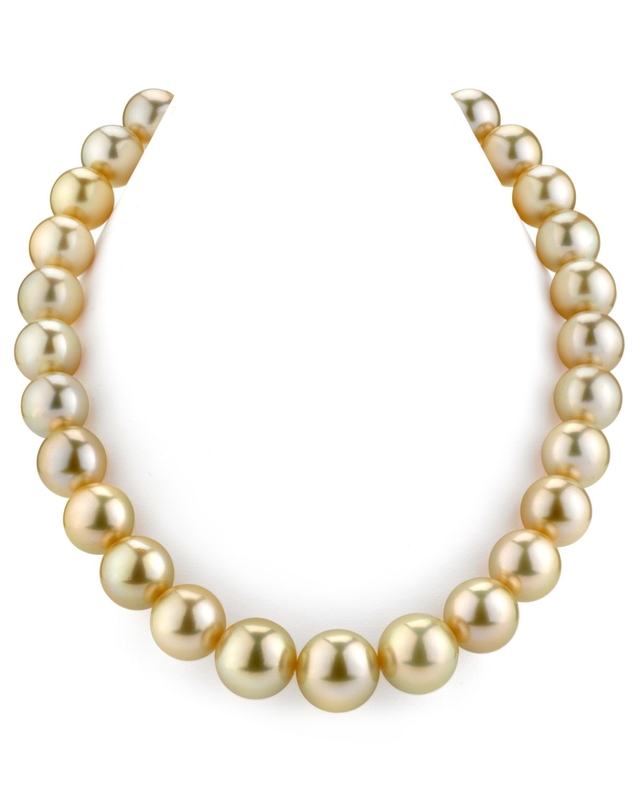 14–16 mm goldene Südseeperlenkette – AAAA-Qualität