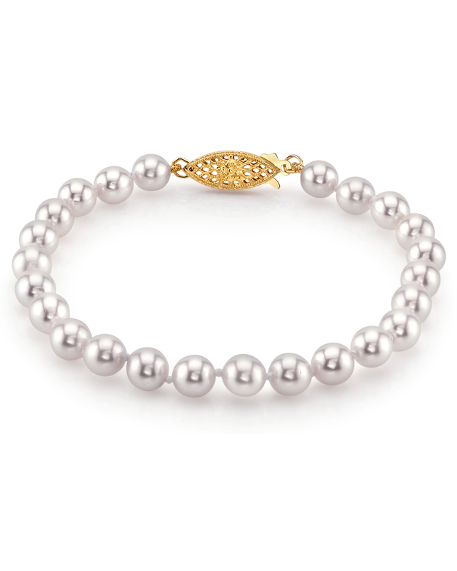 Armband aus 6,0–6,5 mm großen weißen Akoya-Perlen – Drittes Bild