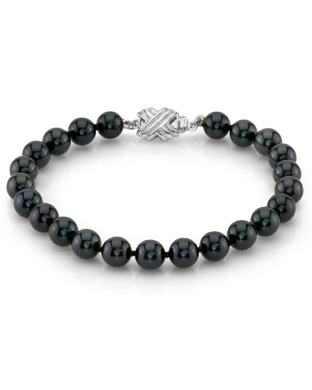 Armband aus schwarzen Süßwasserperlen, 7,5–8,0 mm – AAA-Qualität