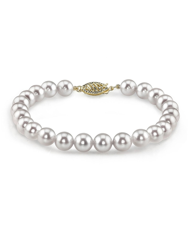 Armband aus 5,5–6,0 mm großen weißen Akoya-Perlen – Drittes Bild