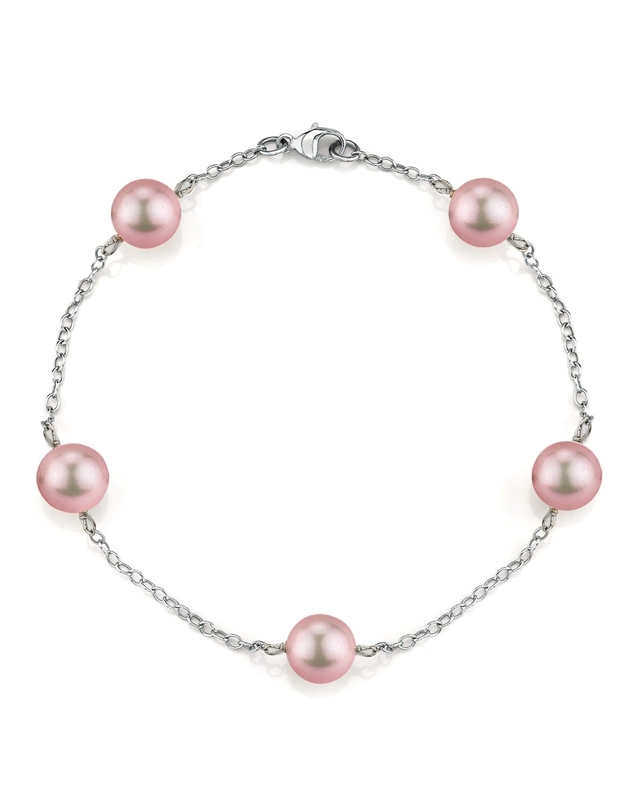Armband aus 14-karätigem Roségold mit Süßwasserperlen