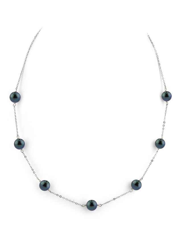 Halskette mit japanischer Akoya-Schwarzperle