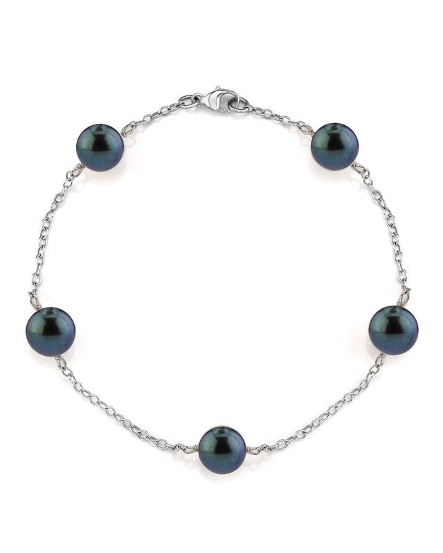 Armband aus japanischen Akoya-Schwarzperlen (7,0–7,5 mm)