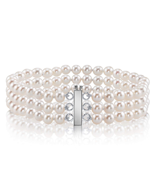 Armband mit dreifacher Hanadama-Akoya-Perle