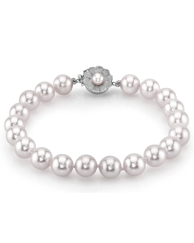 Armband aus 7,5–8,0 mm großen weißen Akoya-Perlen – AAA-Qualität